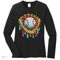Ice Cream Drip Baseball Stuff Baseball Drip For Women's Long Sleeve Shirt thumb 0