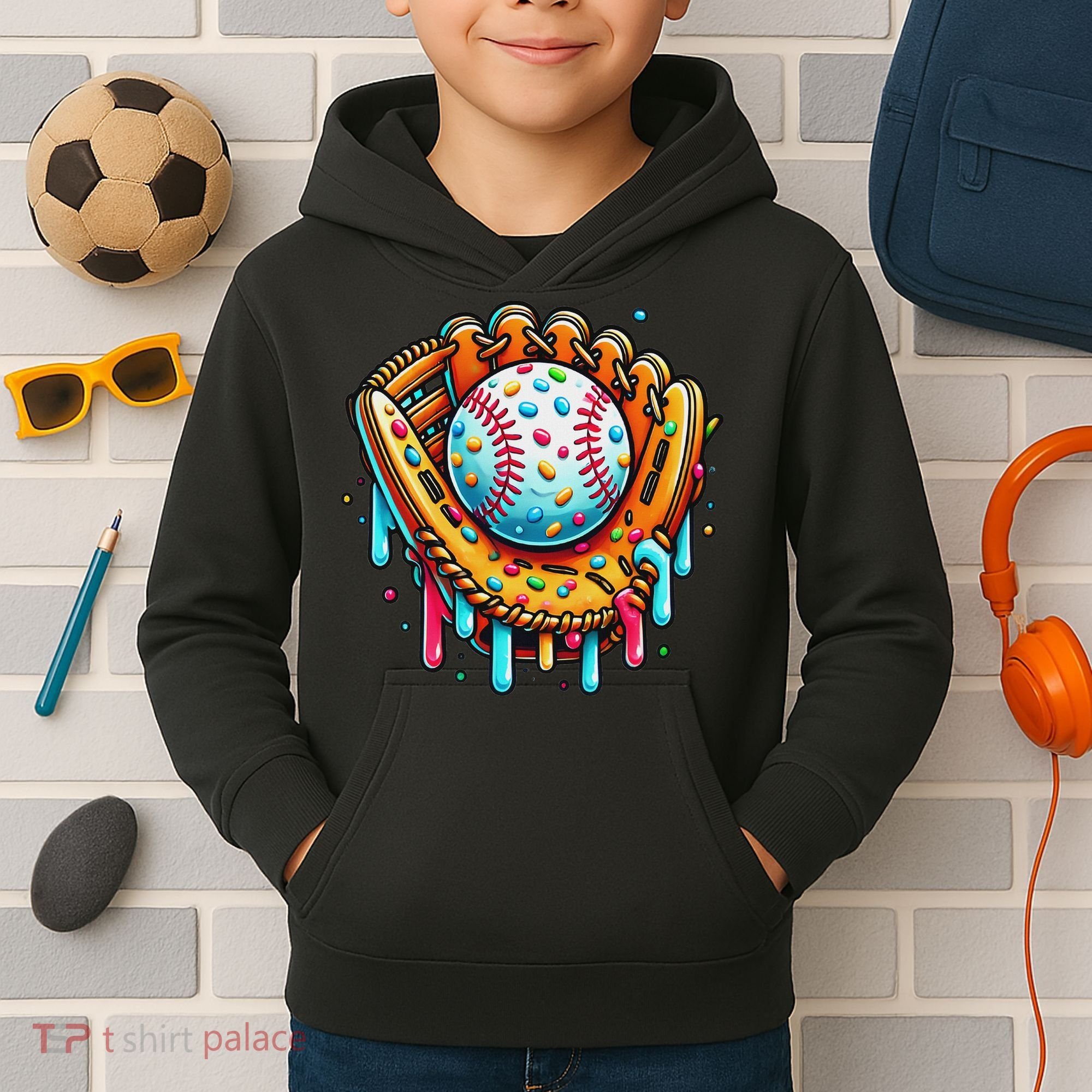 Ice Cream Drip Baseball Stuff Baseball Drip For Kids Hoodie