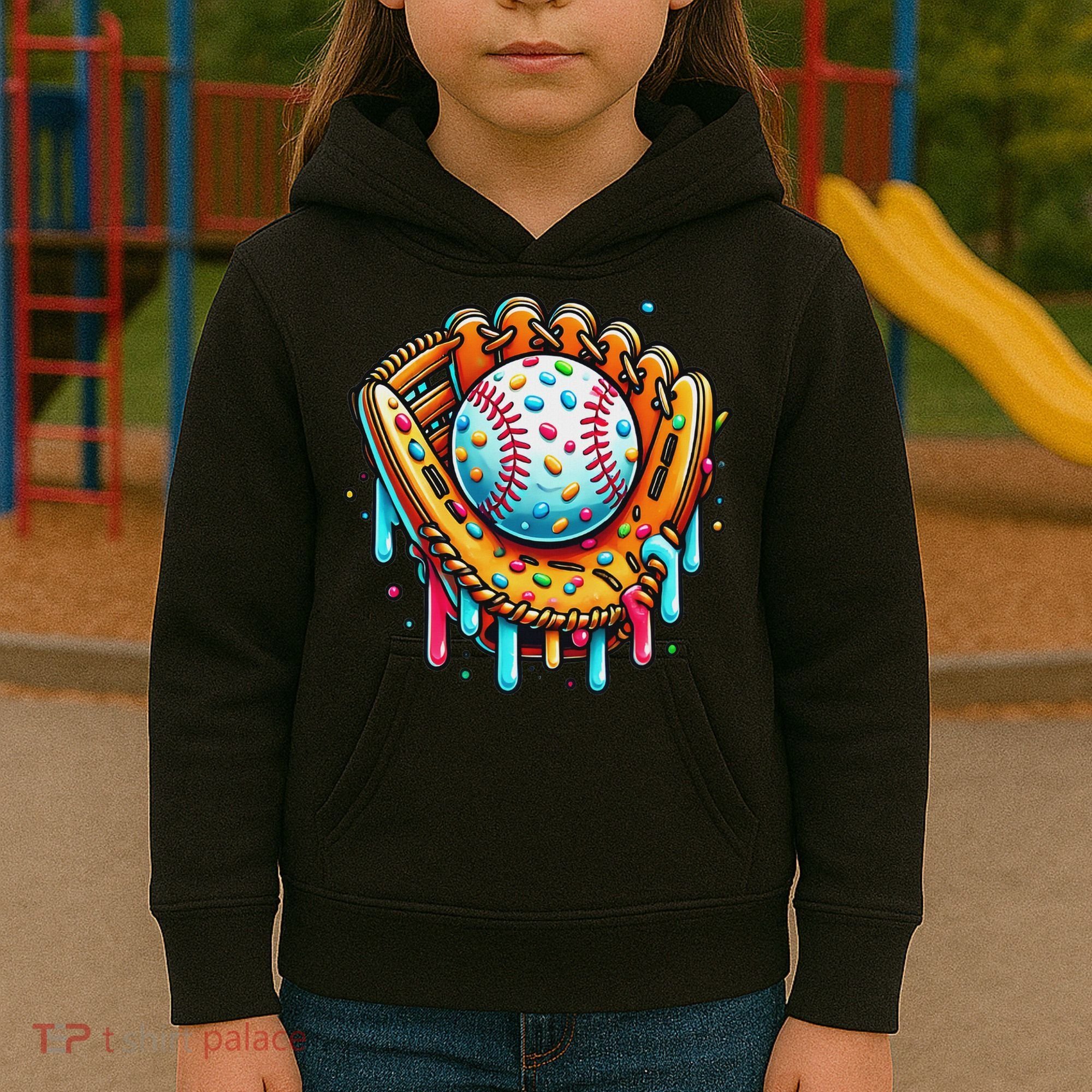 Ice Cream Drip Baseball Stuff Baseball Drip For Kids Hoodie