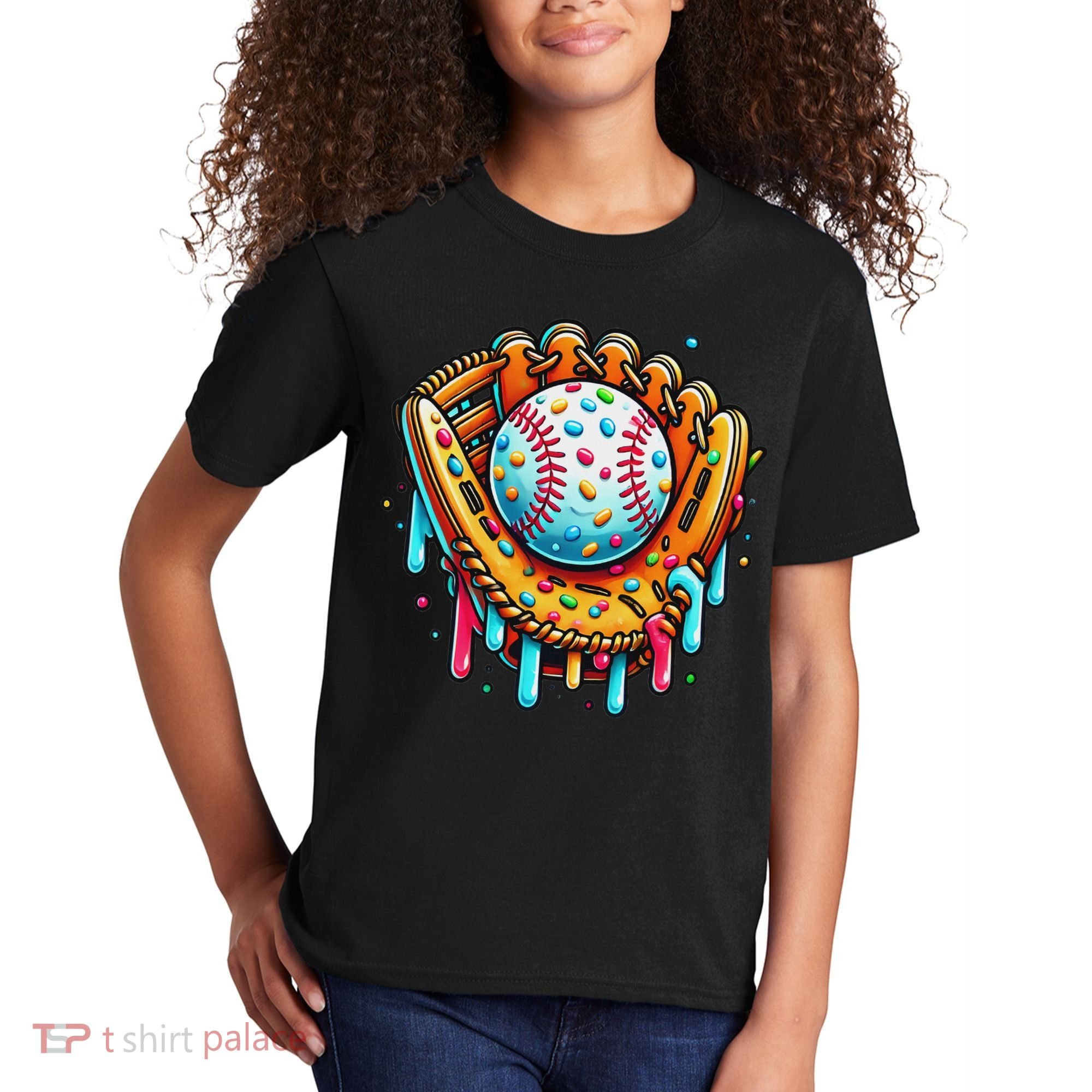 Ice Cream Drip Baseball Stuff Baseball Drip For Kids T-Shirt