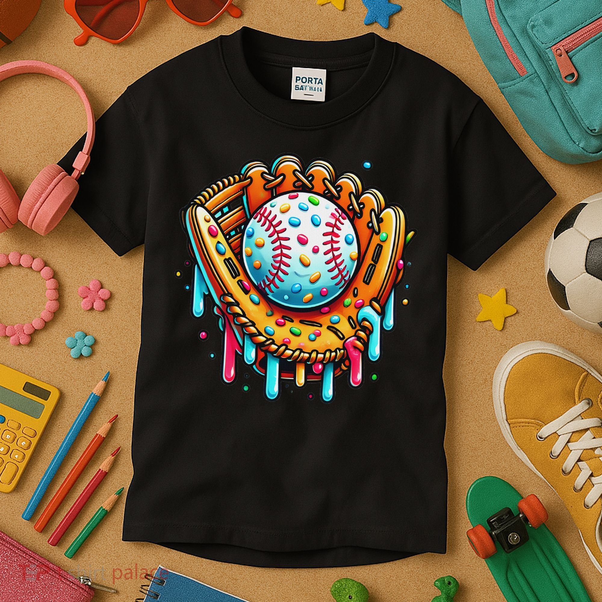 Ice Cream Drip Baseball Stuff Baseball Drip For Kids T-Shirt