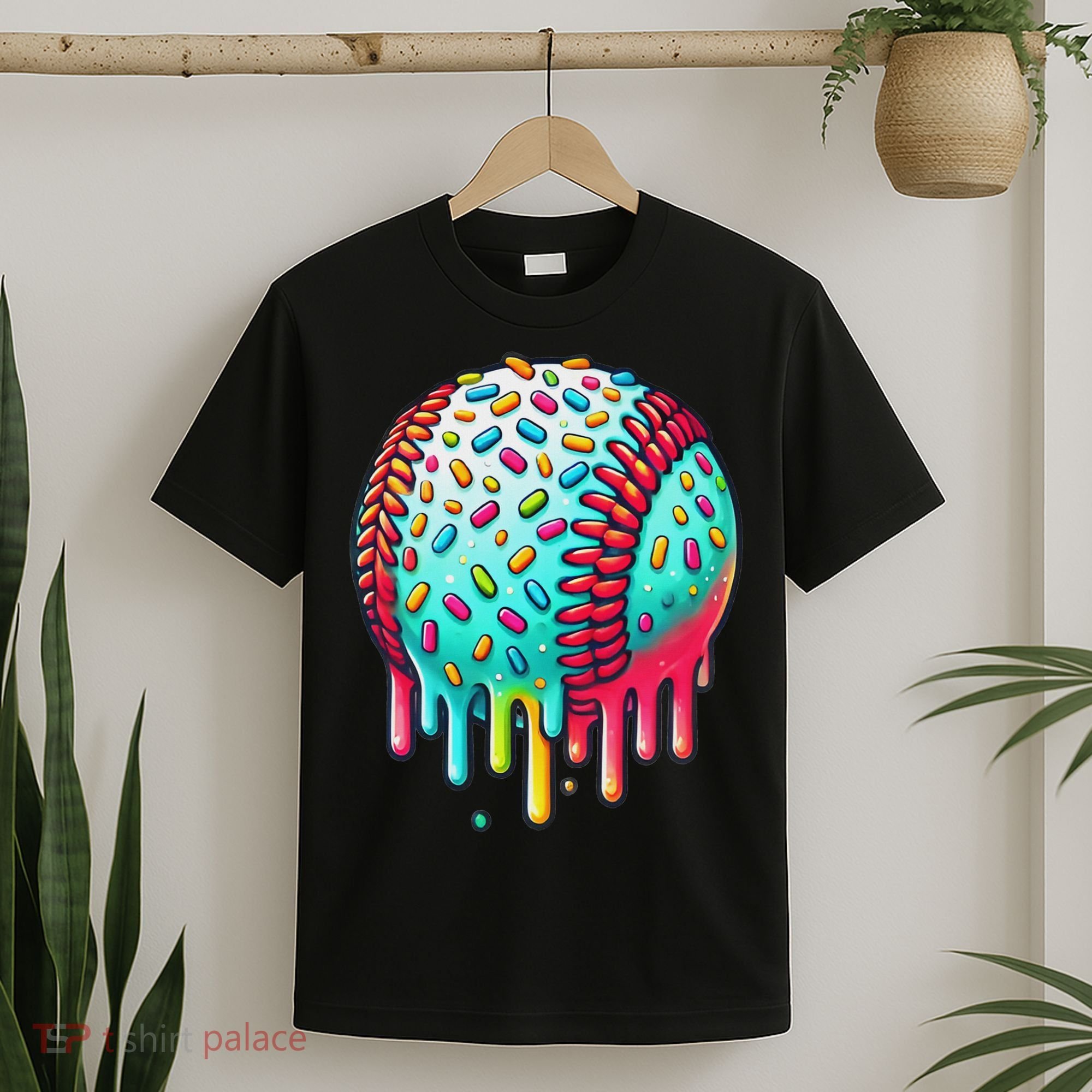 Ice Cream Drip Baseball Stuff Baseball Drip For T-Shirt
