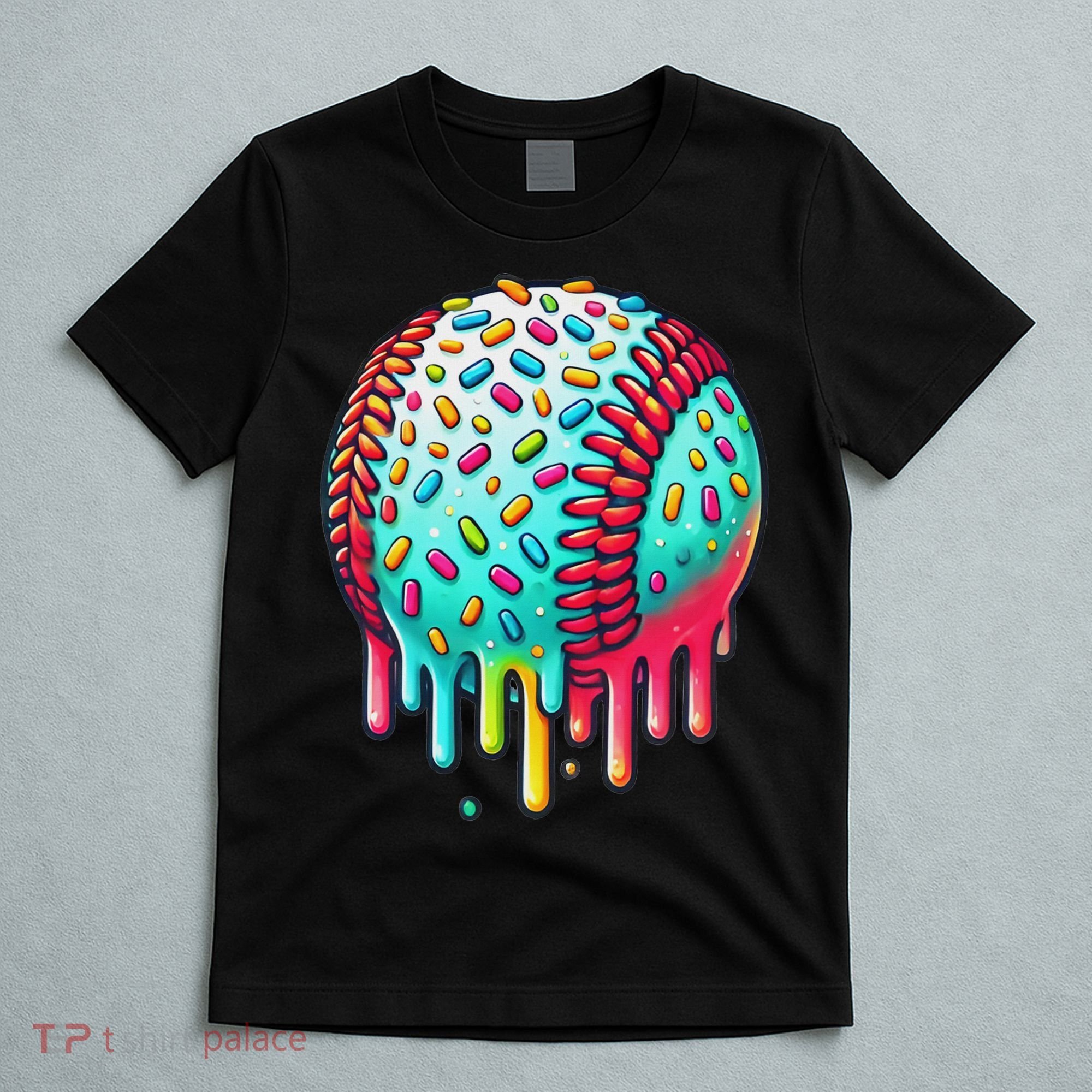 Ice Cream Drip Baseball Stuff Baseball Drip For T-Shirt