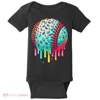Ice Cream Drip Baseball Stuff Baseball Drip For Baby Bodysuit