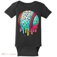 Ice Cream Drip Baseball Stuff Baseball Drip For Baby Bodysuit thumb 0