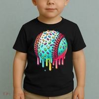 Ice Cream Drip Baseball Stuff Baseball Drip For Toddler T-Shirt thumb 2
