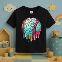 Ice Cream Drip Baseball Stuff Baseball Drip For Toddler T-Shirt thumb 3
