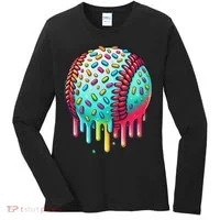 Ice Cream Drip Baseball Stuff Baseball Drip For Women's Long Sleeve Shirt thumb 0
