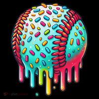 Ice Cream Drip Baseball Stuff Baseball Drip For Women's Long Sleeve Shirt thumb 2