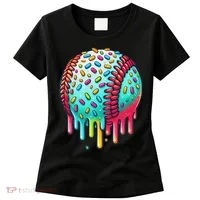 Ice Cream Drip Baseball Stuff Baseball Drip For Women's T-Shirt thumb 0
