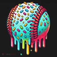 Ice Cream Drip Baseball Stuff Baseball Drip For Women's T-Shirt thumb 6