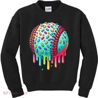 Ice Cream Drip Baseball Stuff Baseball Drip For Kids Sweatshirt thumb 0