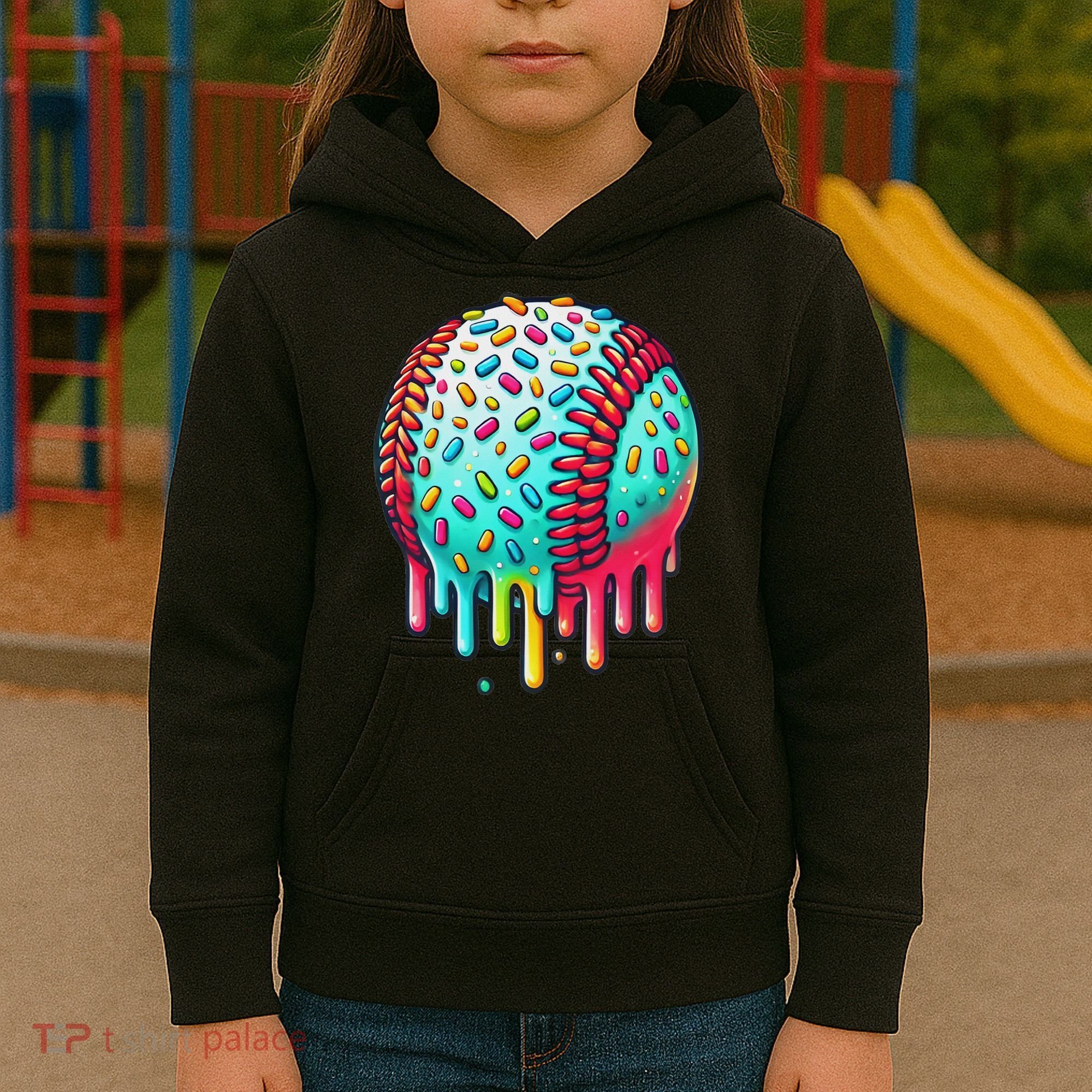Ice Cream Drip Baseball Stuff Baseball Drip For Kids Hoodie