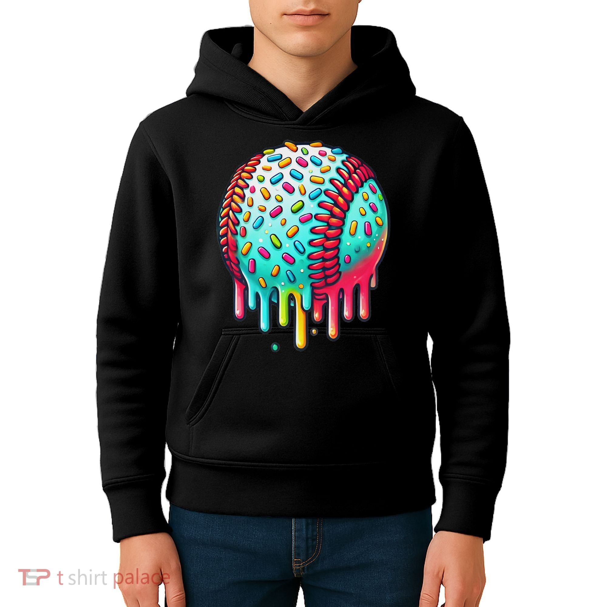 Ice Cream Drip Baseball Stuff Baseball Drip For Kids Hoodie