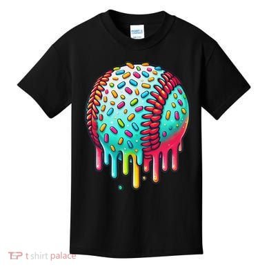 Ice Cream Drip Baseball Stuff Baseball Drip For Kids T-Shirt