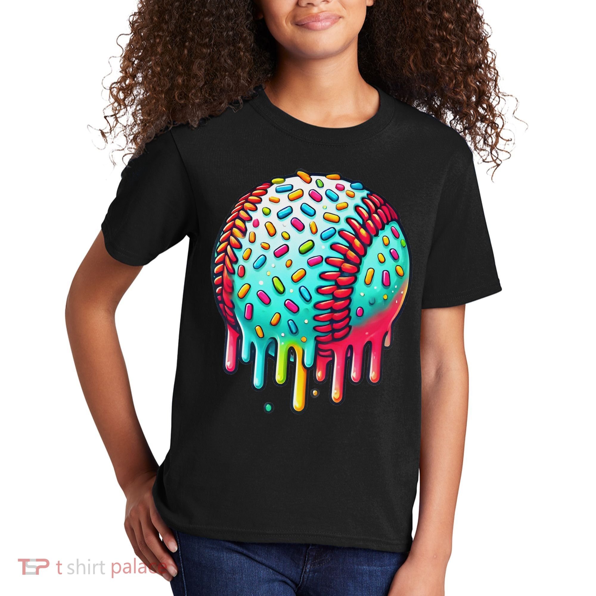 Ice Cream Drip Baseball Stuff Baseball Drip For Kids T-Shirt