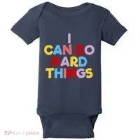 I Can Do Hard Things Teacher Inspiration Do Hard Things Baby Bodysuit thumb 0