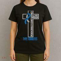 I Can Do Things Jesus Who Strenghtens Me Diabetes Type 1 T-Shirt thumb 4