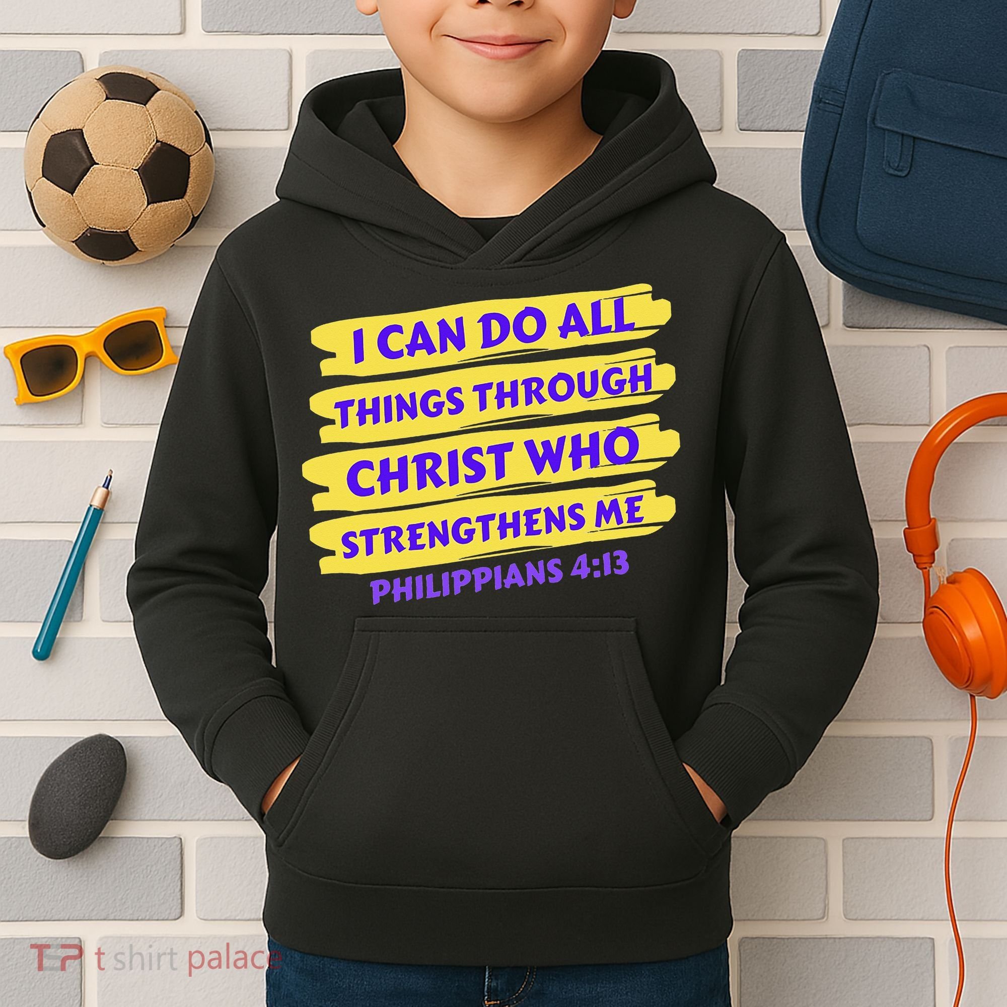 I Can Do All Things Through Christ Who Strengthens Me Kids Hoodie