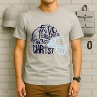 I Can Do All Things Through Christ Football T-Shirt thumb 6
