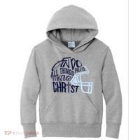 I Can Do All Things Through Christ Football Kids Hoodie thumb 0