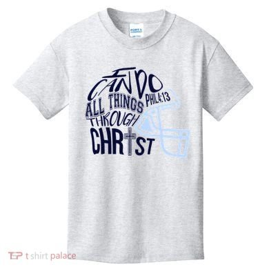 I Can Do All Things Through Christ Football Kids T-Shirt