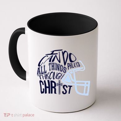 I Can Do All Things Through Christ Football Coffee Mug