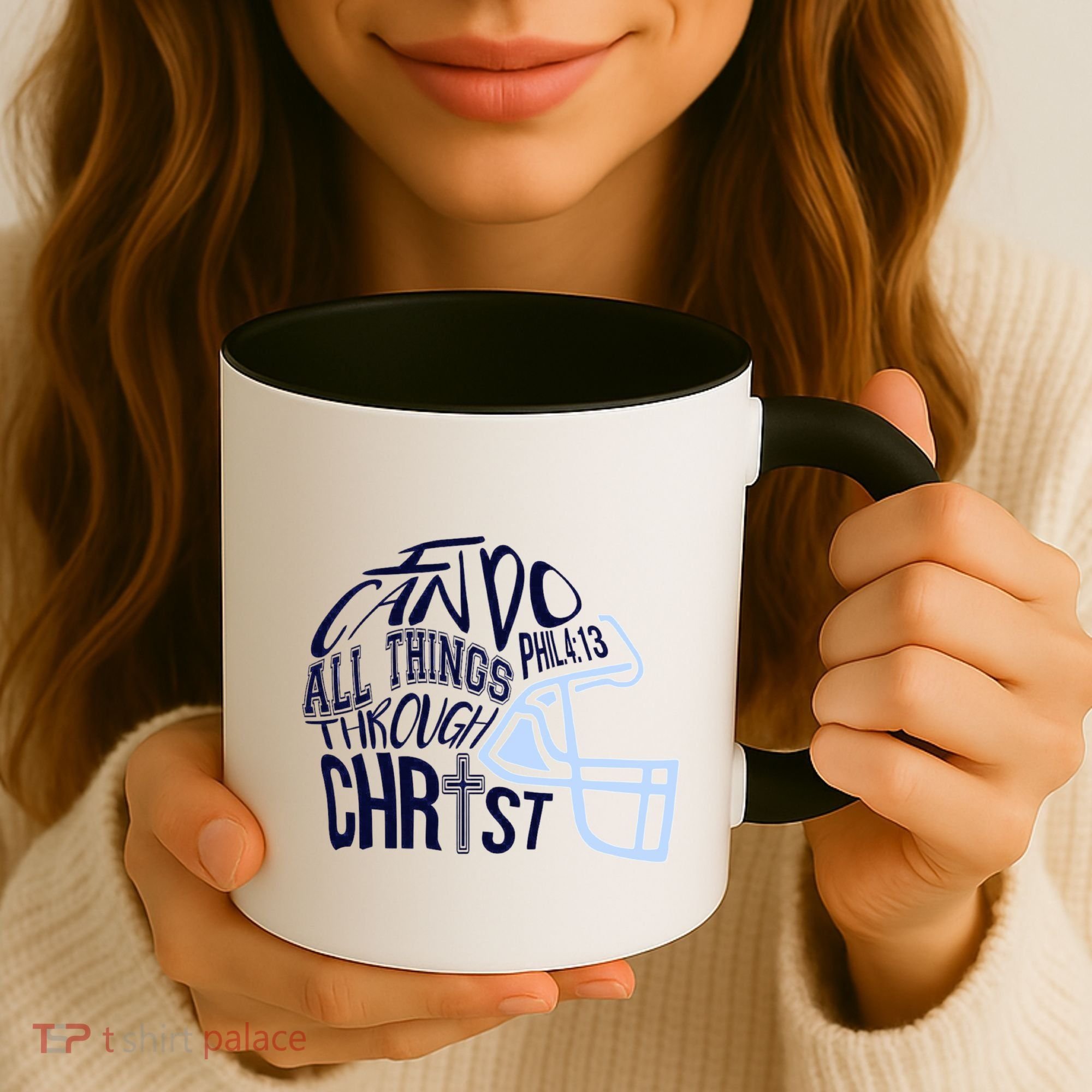 I Can Do All Things Through Christ Football Coffee Mug