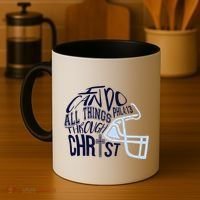 I Can Do All Things Through Christ Football Coffee Mug thumb 4