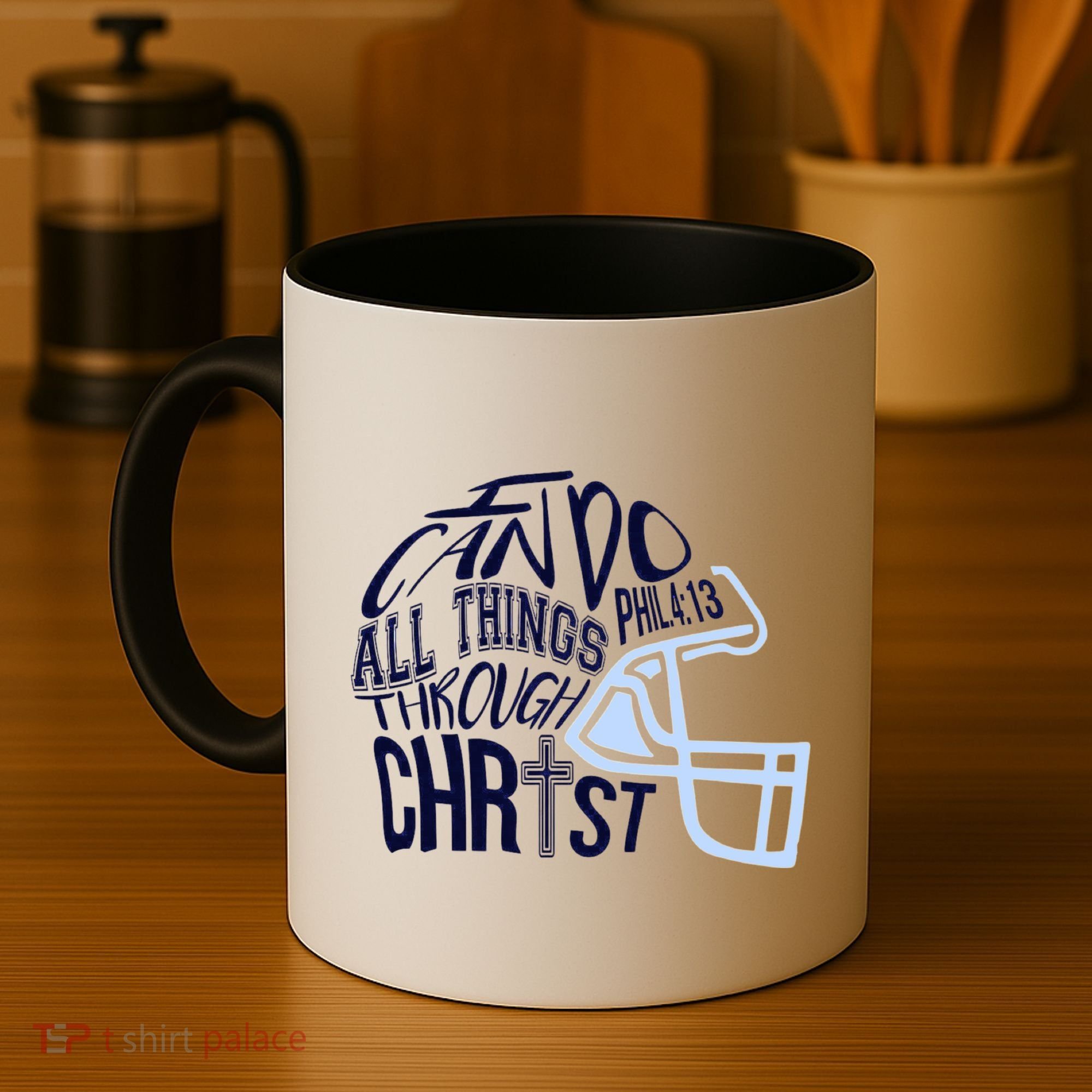 I Can Do All Things Through Christ Football Coffee Mug