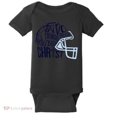 I Can Do All Things Through Christ Football Baby Bodysuit