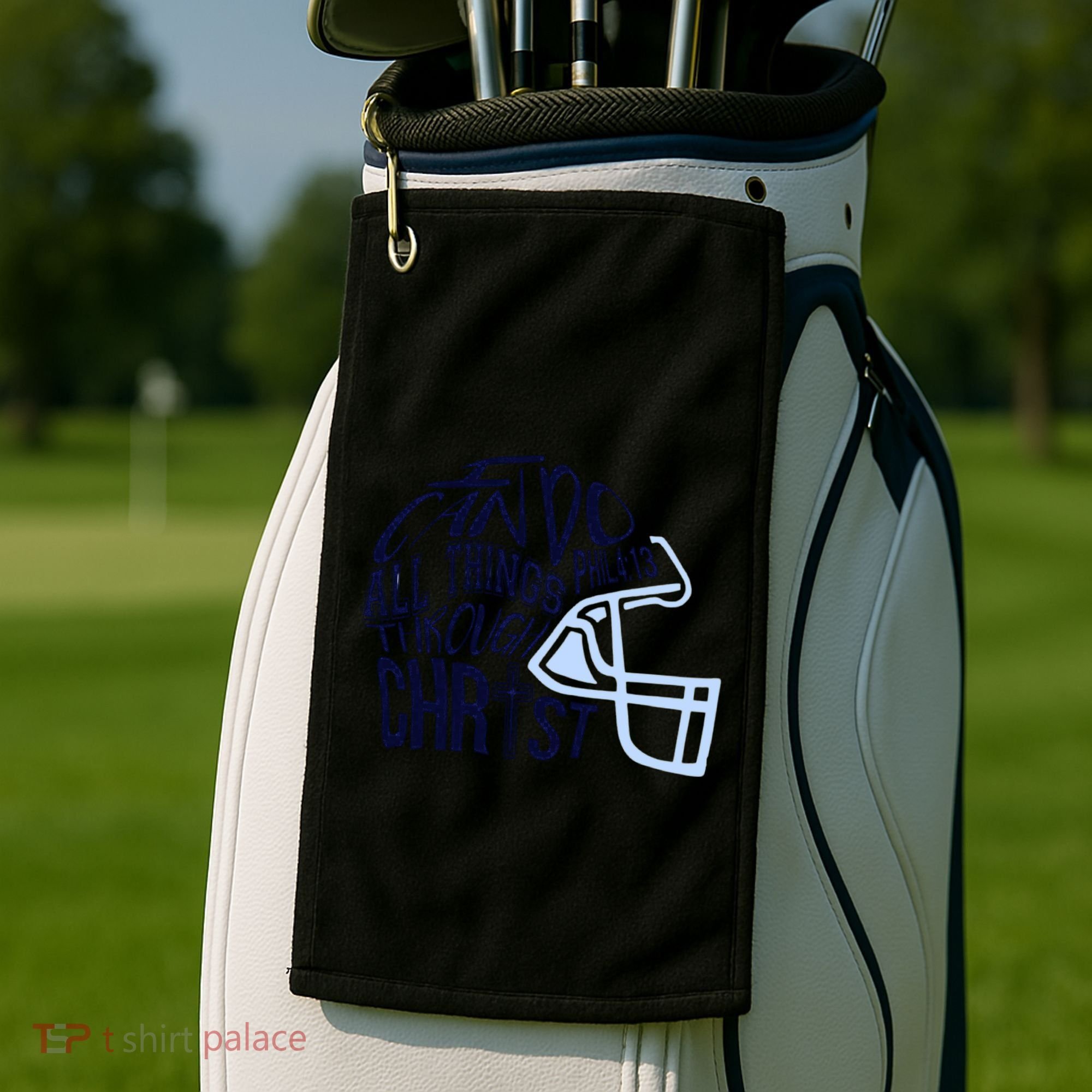 I Can Do All Things Through Christ Football Golf Towel