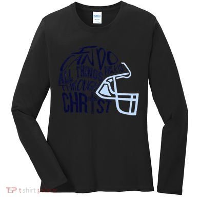 I Can Do All Things Through Christ Football Women's Long Sleeve Shirt