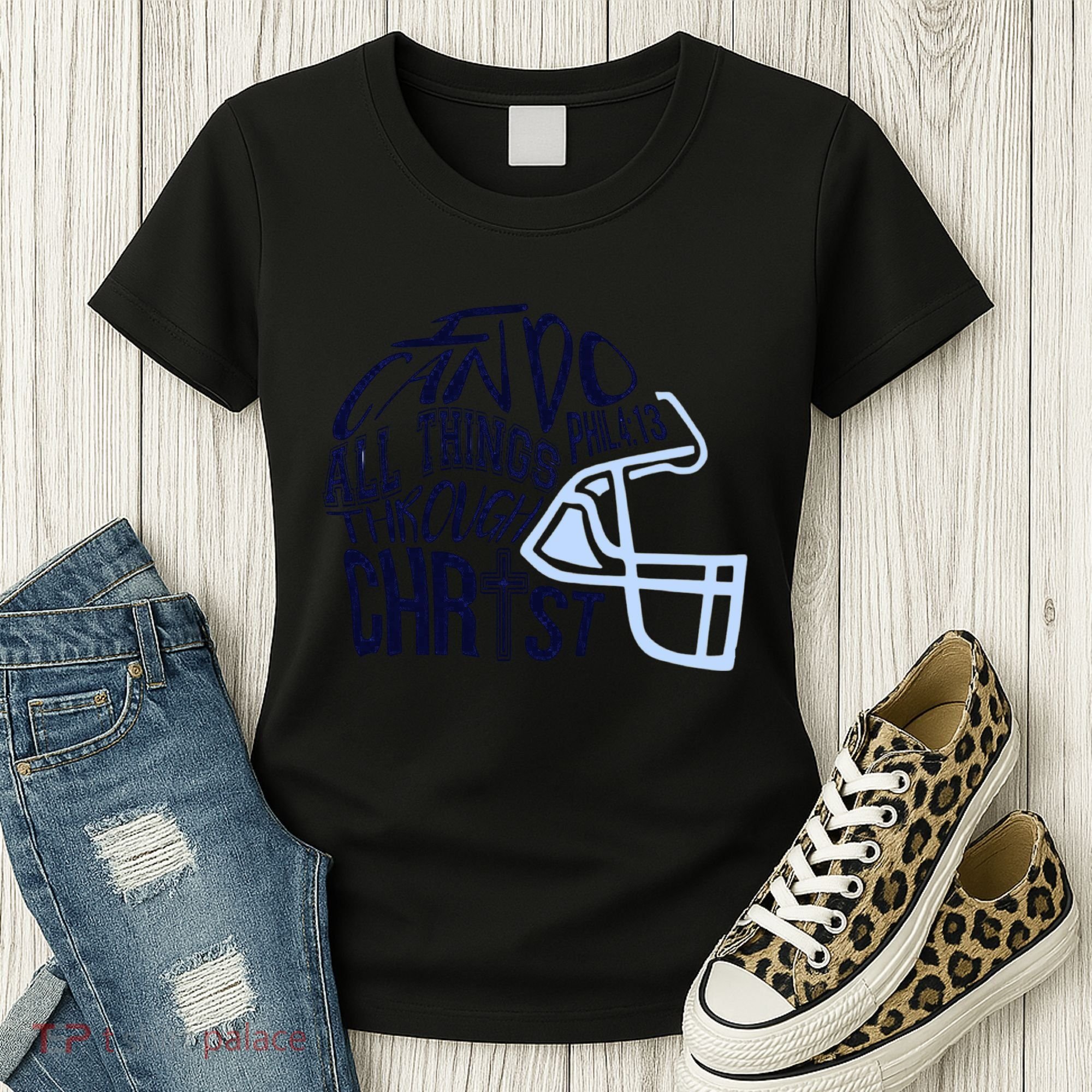I Can Do All Things Through Christ Football Women's T-Shirt