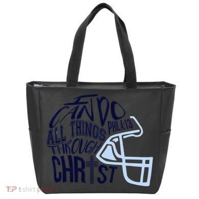 I Can Do All Things Through Christ Football Tote Bag