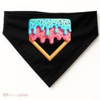 Ice Cream Drip Baseball Stuff Baseball Home Plate Dripping USA-Made Doggie Bandana thumb 0