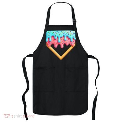 Ice Cream Drip Baseball Stuff Baseball Home Plate Dripping Apron