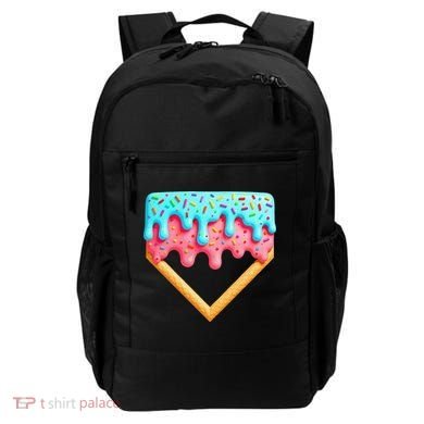 Ice Cream Drip Baseball Stuff Baseball Home Plate Dripping Backpack