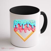 Ice Cream Drip Baseball Stuff Baseball Home Plate Dripping Coffee Mug thumb 1
