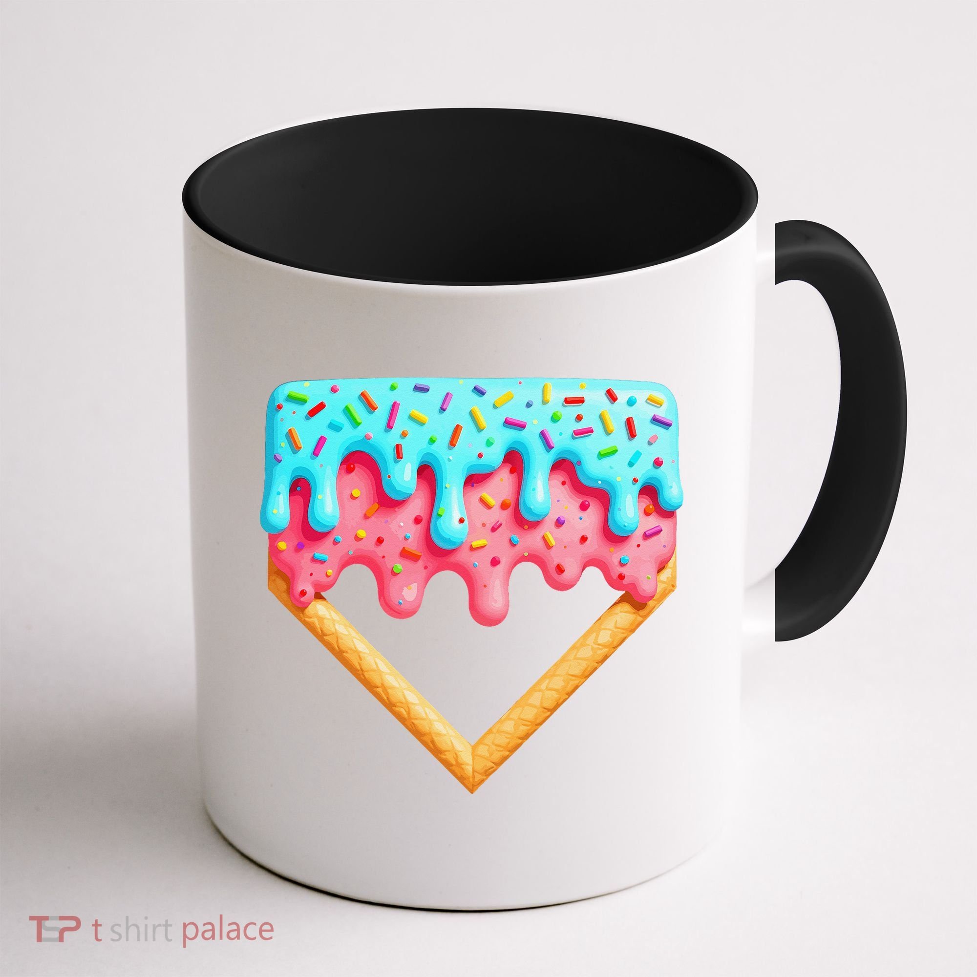 Ice Cream Drip Baseball Stuff Baseball Home Plate Dripping Coffee Mug