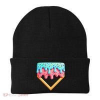 Ice Cream Drip Baseball Stuff Baseball Home Plate Dripping Beanie thumb 0