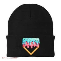 Ice Cream Drip Baseball Stuff Baseball Home Plate Dripping Beanie thumb 0