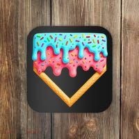 Ice Cream Drip Baseball Stuff Baseball Home Plate Dripping Coaster thumb 0