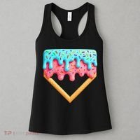 Ice Cream Drip Baseball Stuff Baseball Home Plate Dripping Women's Tank Top thumb 3