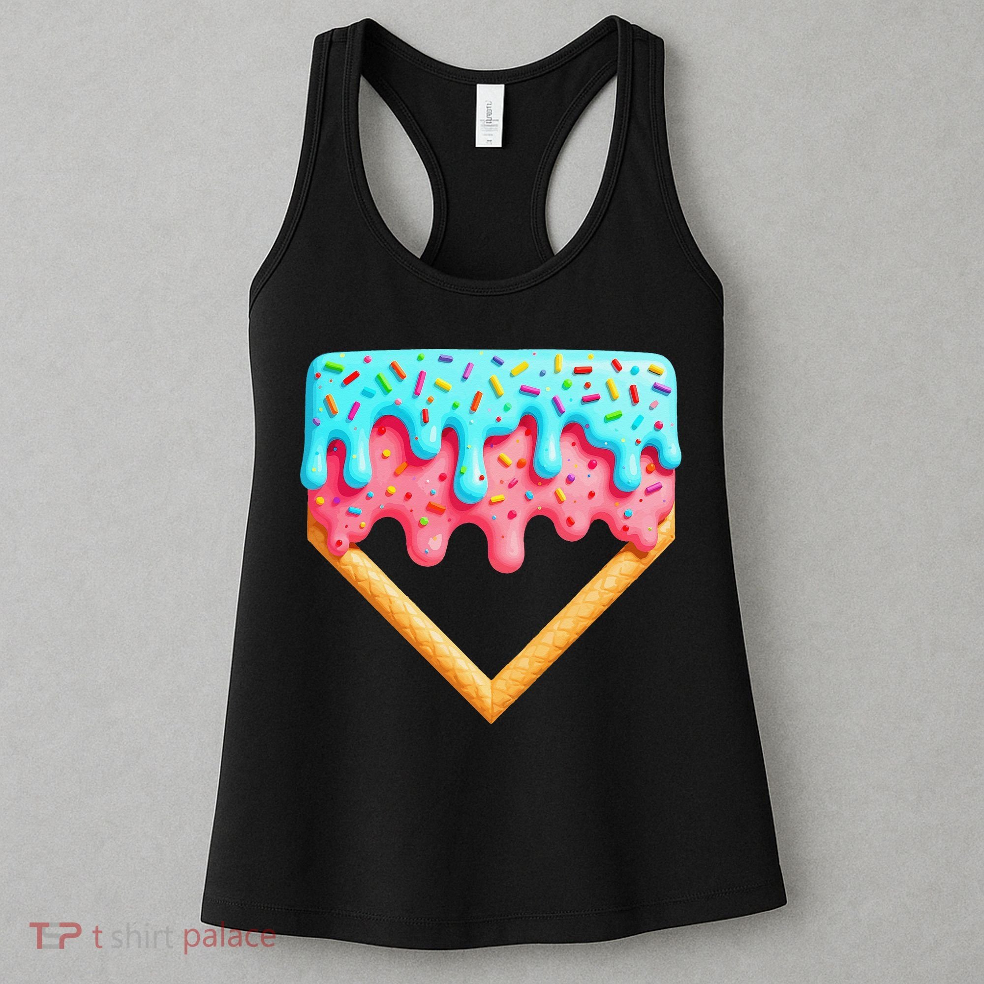 Ice Cream Drip Baseball Stuff Baseball Home Plate Dripping Women's Tank Top