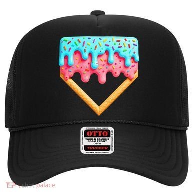 Ice Cream Drip Baseball Stuff Baseball Home Plate Dripping Hat