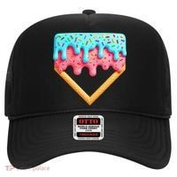 Ice Cream Drip Baseball Stuff Baseball Home Plate Dripping Hat thumb 0