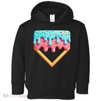 Ice Cream Drip Baseball Stuff Baseball Home Plate Dripping Toddler Hoodie thumb 0