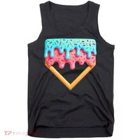 Ice Cream Drip Baseball Stuff Baseball Home Plate Dripping Tank Top thumb 0