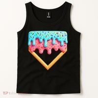 Ice Cream Drip Baseball Stuff Baseball Home Plate Dripping Tank Top thumb 2